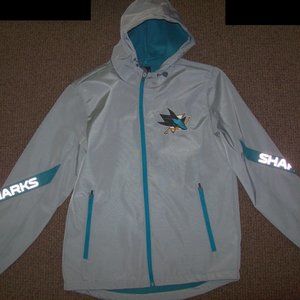 Sharks Jacket San Jose Hooded Rain Slosh Jacket S M L XL